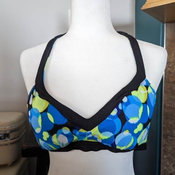 Nike bikini top  reversible black or print woman's Sz M - Picture 9 of 11